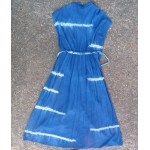 H&M Brand Indigo Dyed Shibori Viscose Long Dress Size M