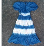 Indigo Dyed Shibori Long Cotton Dress Size M