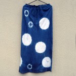 Zara Brand Indigo Dyed Shibori Long Linen Skirt