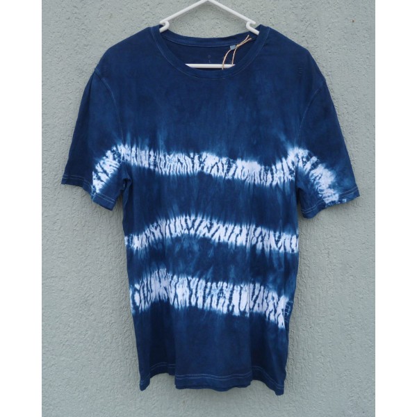 Indigo Dyed Shibori T-Shirt 002