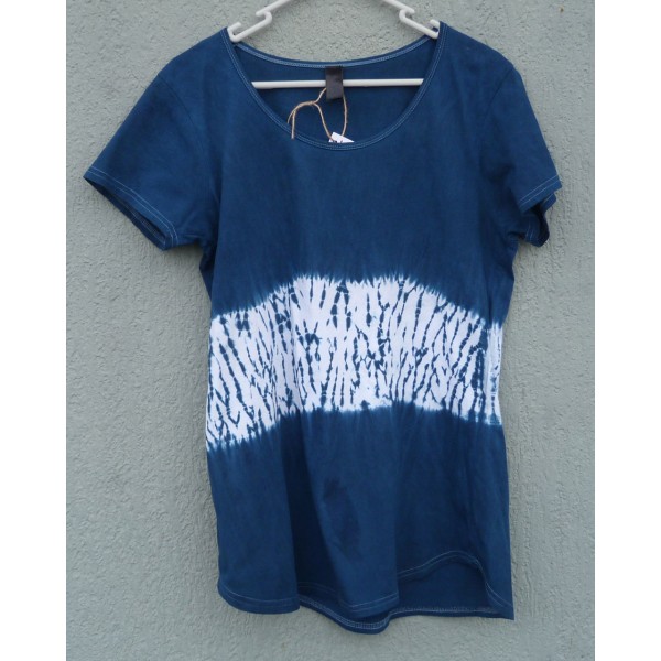 Indigo Dyed Shibori T-Shirt 003