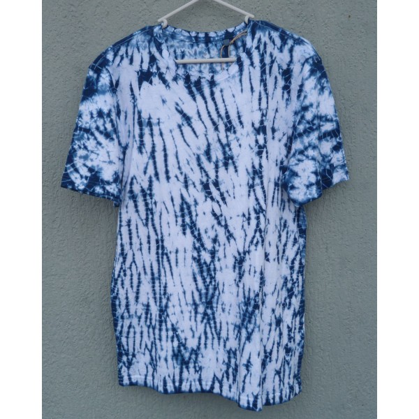 Indigo Dyed Shibori T-Shirt 005