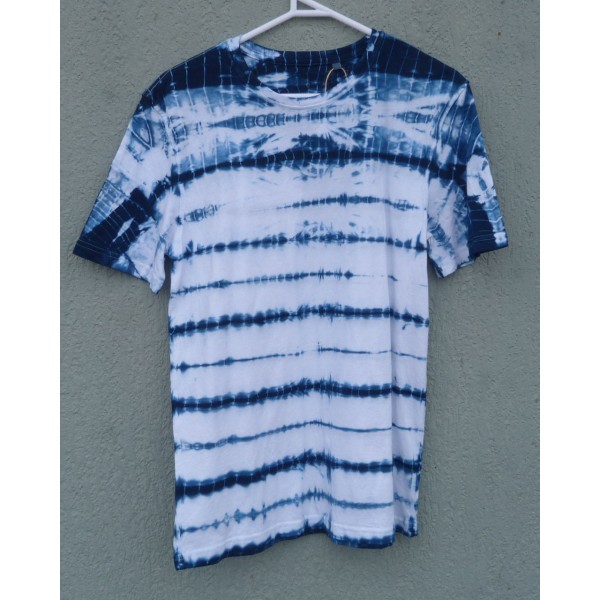 Indigo Dyed Shibori T-Shirt 014