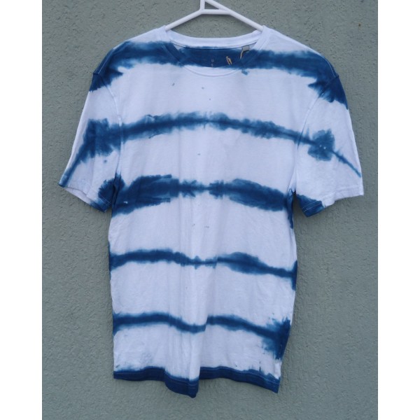 Indigo Dyed Shibori T-Shirt 015