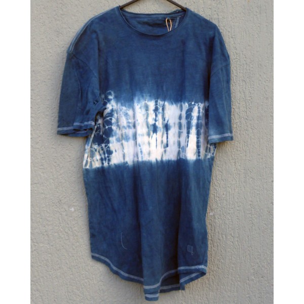 Indigo Dyed Shibori T-Shirt 040