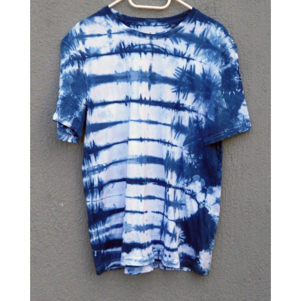 Indigo Dyed Shibori T-Shirt 045