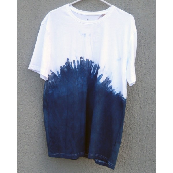 Indigo Dyed Shibori T-Shirt 048