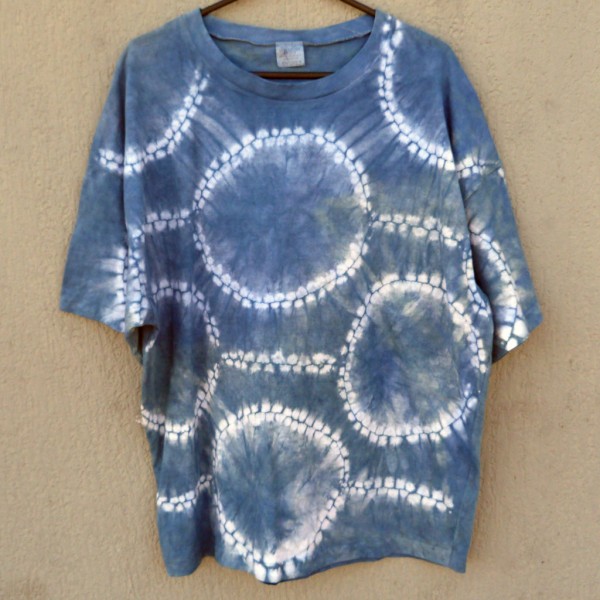 Indigo Dyed Shibori T-Shirt 065