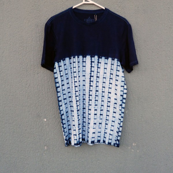 Indigo Dyed Shibori T-Shirt 140