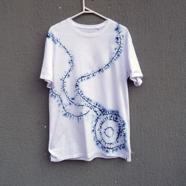 Indigo Dyed Shibori T-Shirt 143