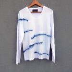 Indigo Dyed Shibori Long Sleeved T-Shirt 173