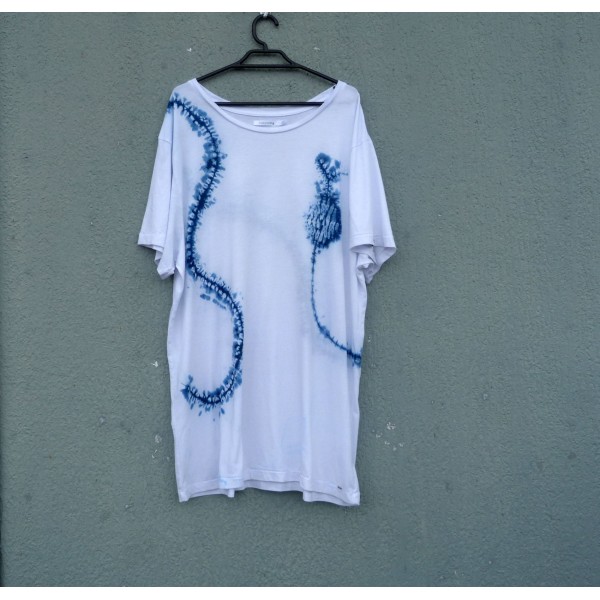 Indigo Dyed Shibori T-Shirt