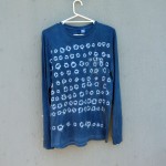 Indigo Dyed Shibori Long Sleeved T-Shirt