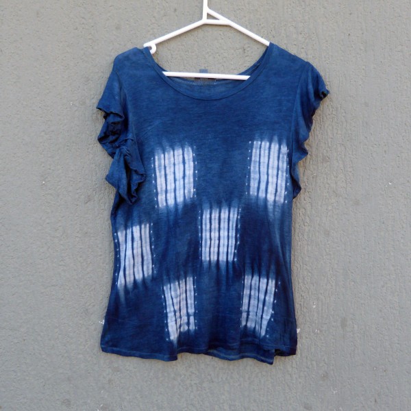 Indigo Dyed Shibori T-Shirt