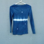 Indigo Dyed Shibori Long Sleeved T-Shirt