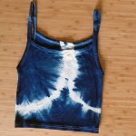 Tank Top Size L Organic Cotton Indigo Dyed Shibori 02