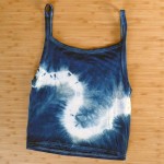 Tank Top Size L Organic Cotton Indigo Dyed Shibori 04