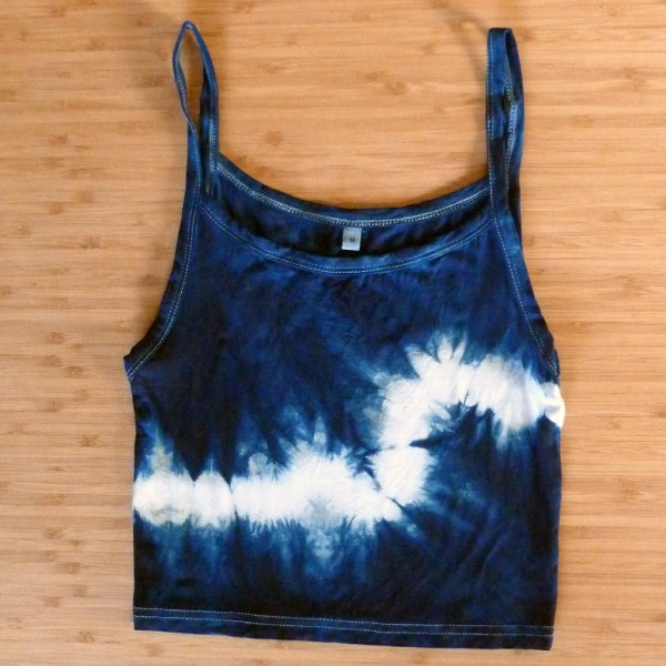 Tank Top Size M Organic Cotton Indigo Dyed Shibori 05