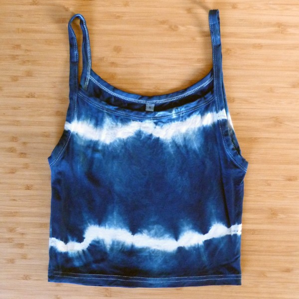 Tank Top Size M Organic Cotton Indigo Dyed Shibori 06