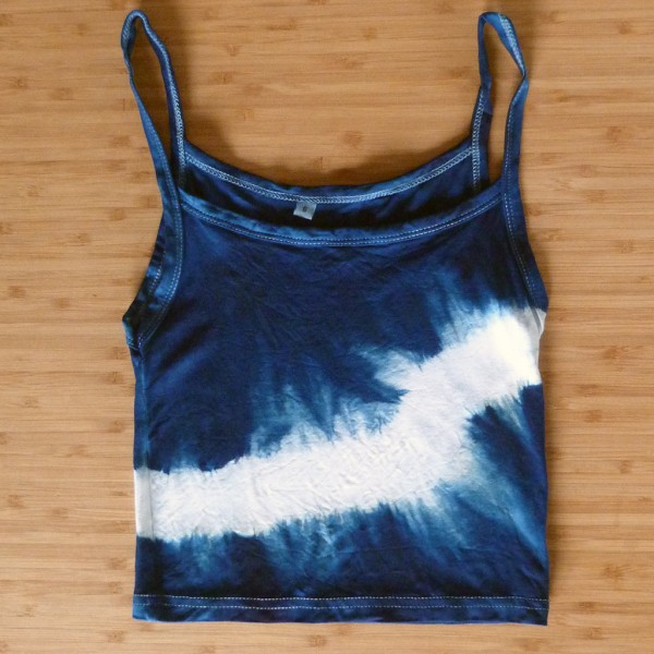 Tank Top Size S Organic Cotton Indigo Dyed Shibori 09