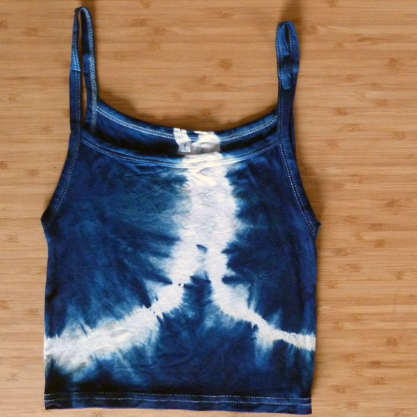 Tank Top Size S Organic Cotton Indigo Dyed Shibori 10