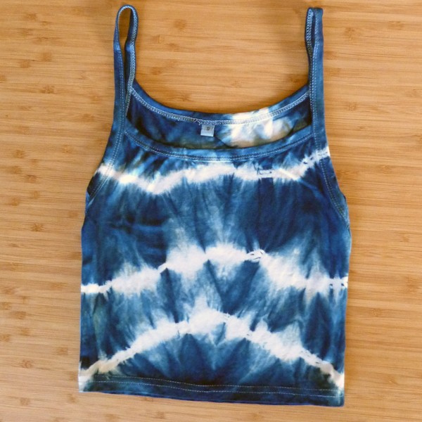 Tank Top Size S Organic Cotton Indigo Dyed Shibori 11