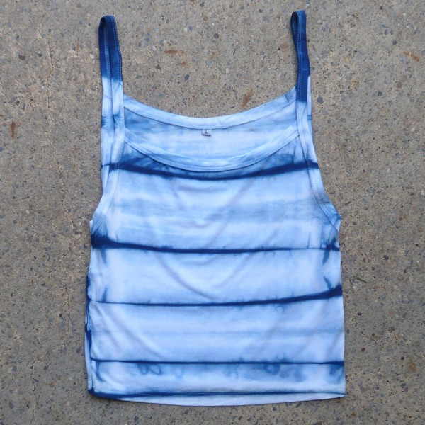 Tank Top Size L Organic Cotton Indigo Dyed Shibori 15