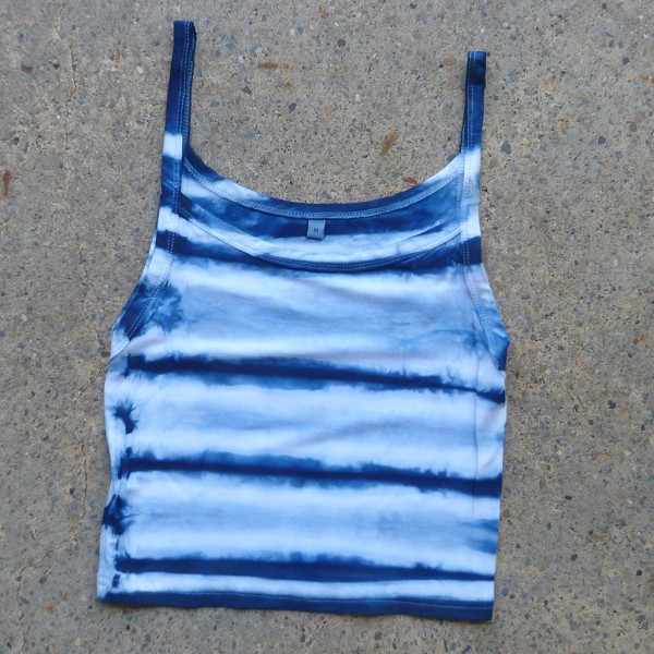 Tank Top Size M Organic Cotton Indigo Dyed Shibori 18