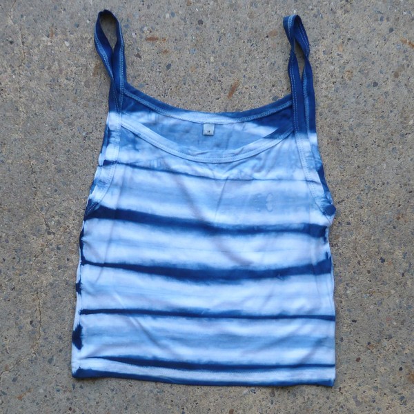 Tank Top Size M Organic Cotton Indigo Dyed Shibori 20