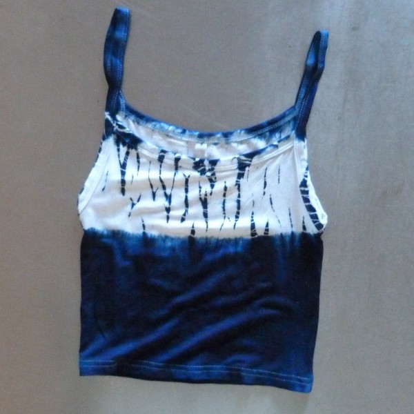 Tank Top Size S Organic Cotton Indigo Dyed Shibori 25