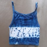 Tank Top Size L Organic Cotton Indigo Dyed Shibori 27