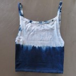 Tank Top Size L Organic Cotton Indigo Dyed Shibori 28