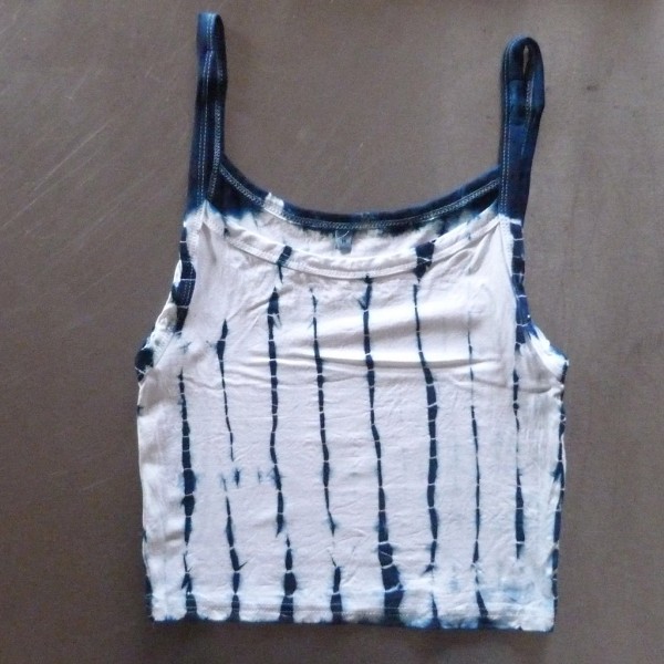 Tank Top Size M Organic Cotton Indigo Dyed Shibori 33