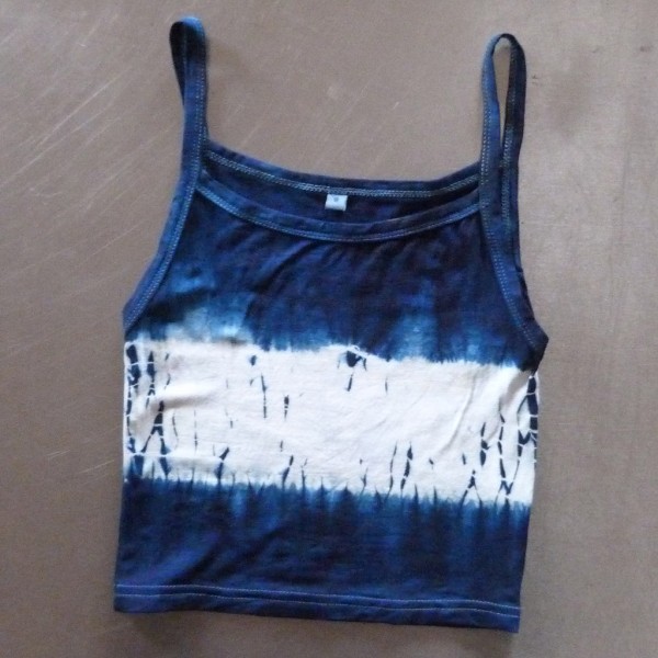 Tank Top Size S Organic Cotton Indigo Dyed Shibori 34