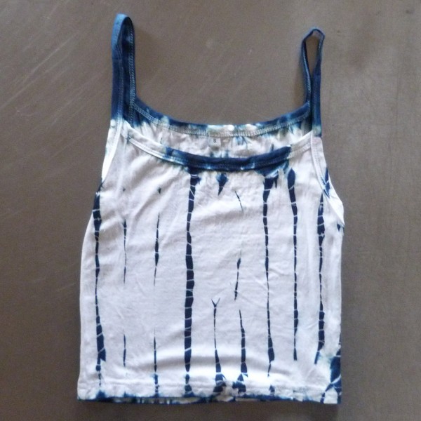 Tank Top Size S Organic Cotton Indigo Dyed Shibori 35