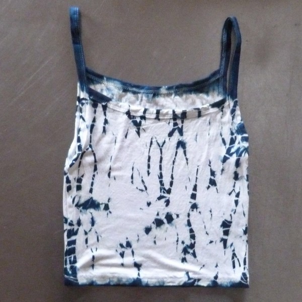 Tank Top Size S Organic Cotton Indigo Dyed Shibori 36