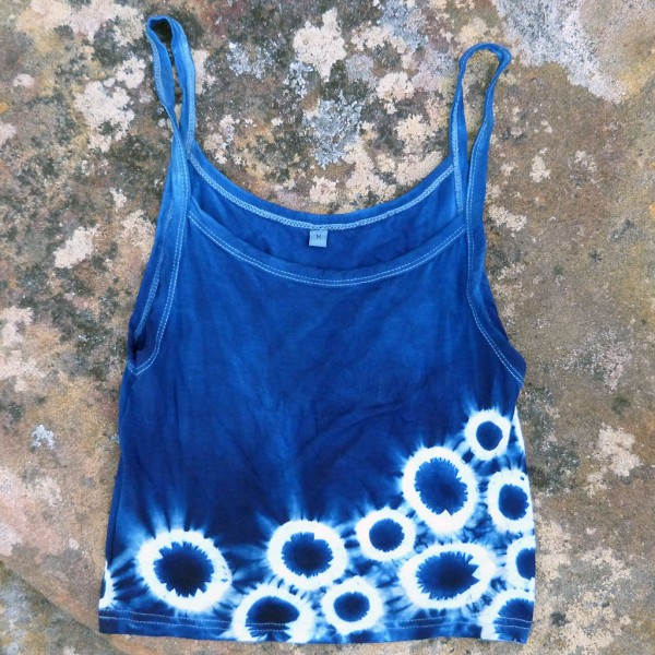 Tank Top Size M Organic Cotton Indigo Dyed Shibori 41