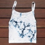 Tank Top Size S Organic Cotton Indigo Dyed Shibori 52