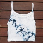 Tank Top Size M Organic Cotton Indigo Dyed Shibori 54