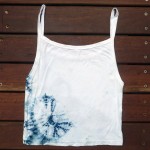 Tank Top Size L Organic Cotton Indigo Dyed Shibori 57