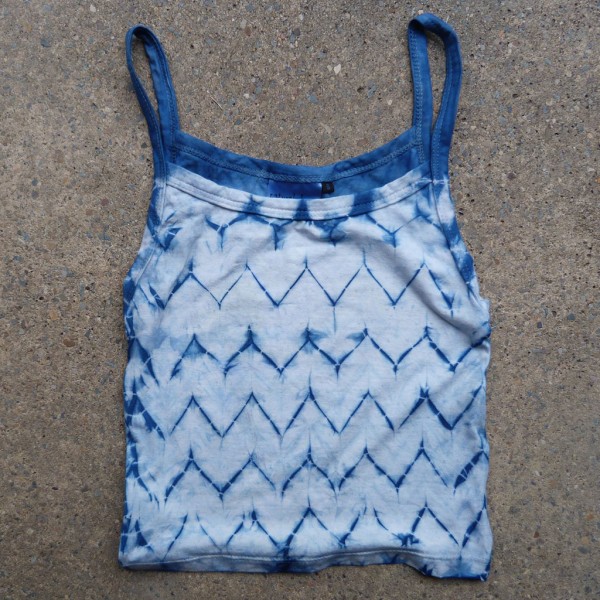 Tank Top Size S Organic Cotton Indigo Dyed Shibori 35