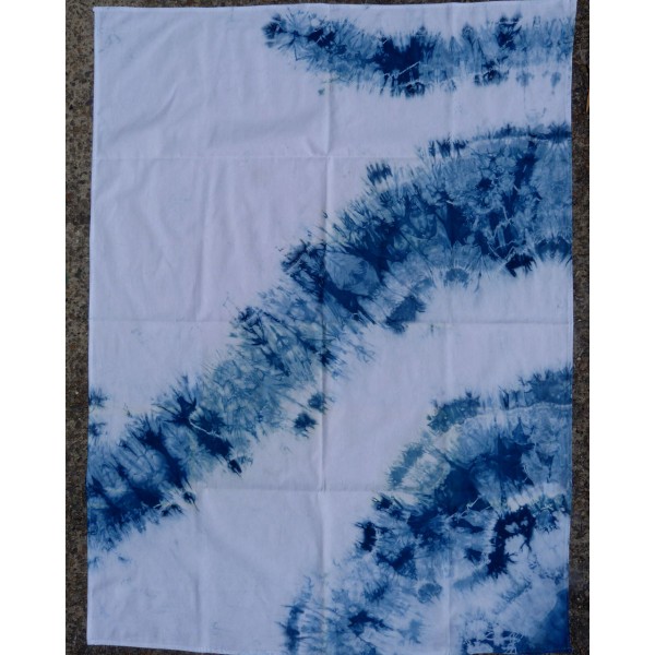 Indigo Dyed Shibori Cotton Wall Hanging